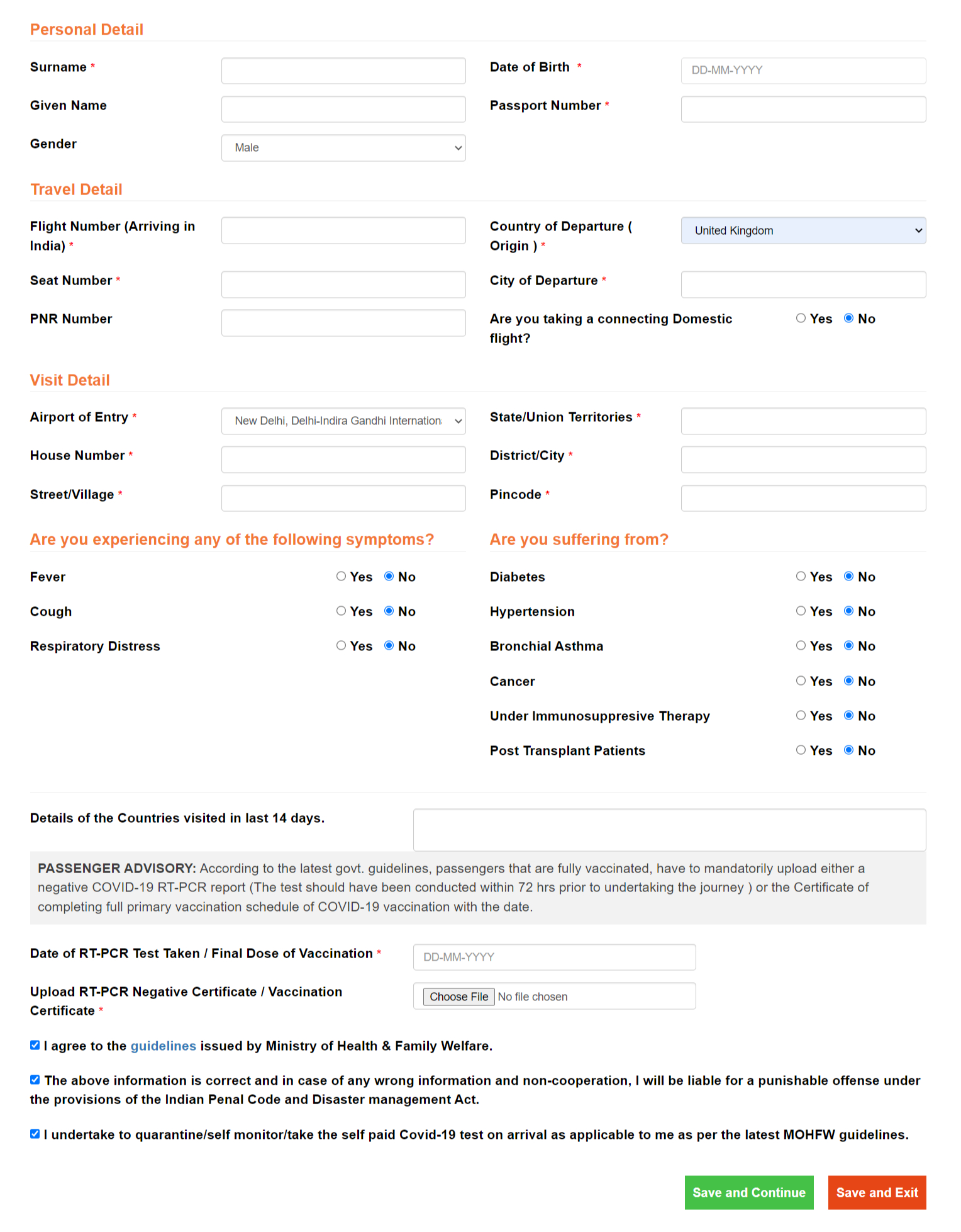 Indian Self Declaration Form Registration Indian Self Declaration Form Registration