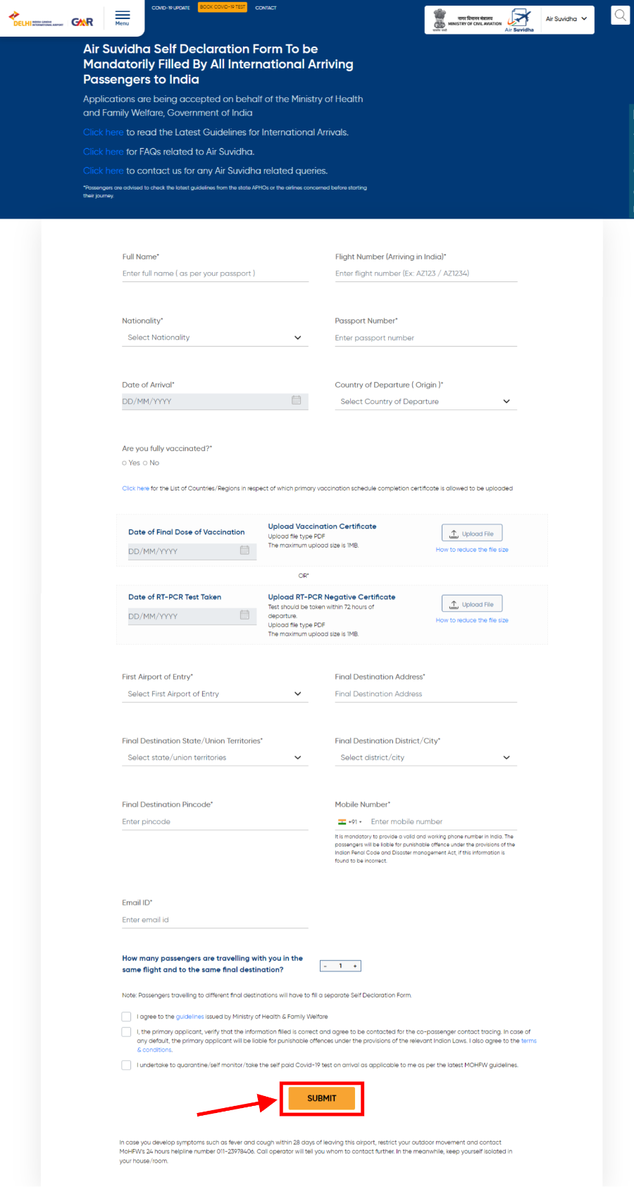 Steps To Fill Self Declaration Form For Your Travel Steps To Fill Self Declaration Form For Your Travel