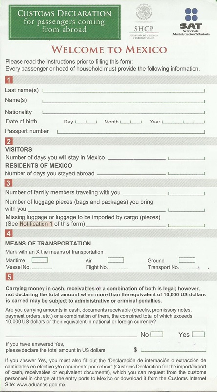 Mexico Eliminating Customs Forms Random Screenings For Arriving 