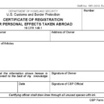 CBP Form 4457 ATA Carnet