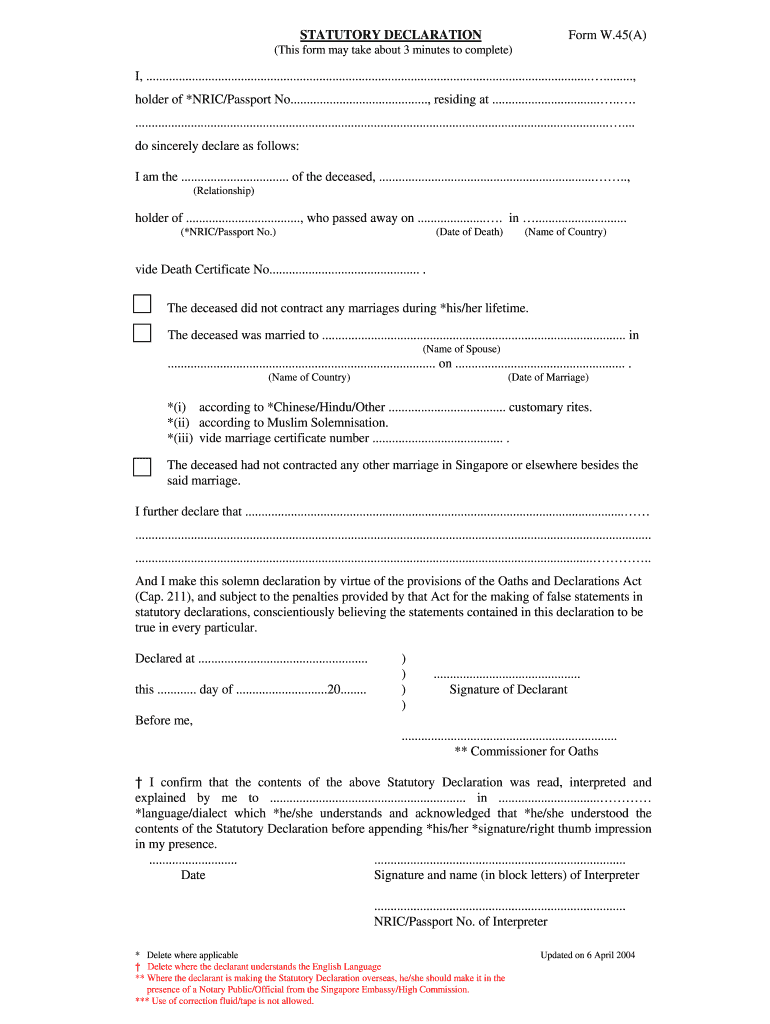 Declaration Form Fill Out Sign Online DocHub