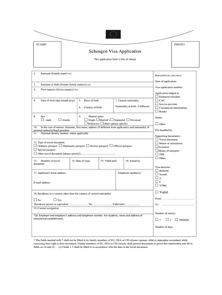 Netherlands Visa Application Form Pdf Fill Online Printable 