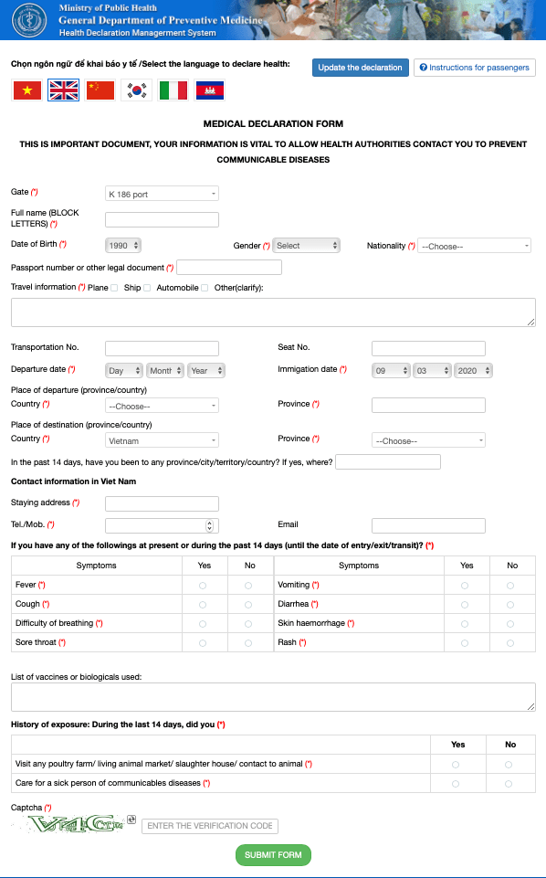 Travel Health Declaration Form Free Covid 19 Travel And Health Travel Health Declaration Form Free Covid 19 Travel And Health